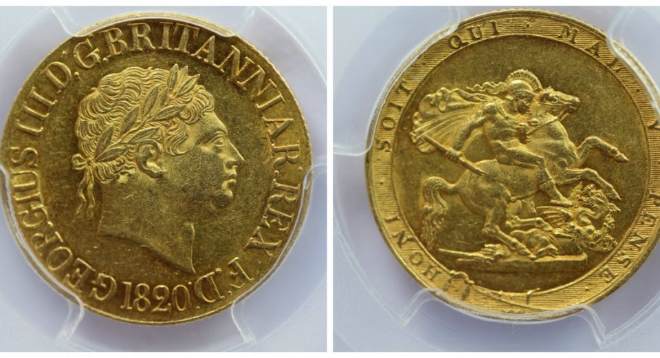 1820  Gold Sovereign Closed 2 au55