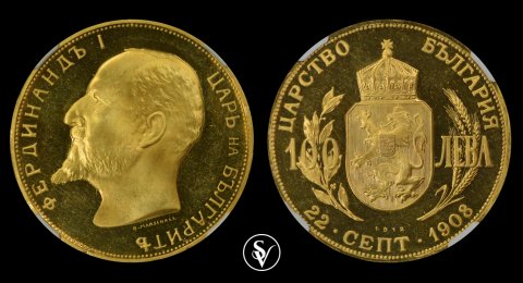 100 Λέβα Βουλγαρία 1912 χρυσό PR66 UC NGC