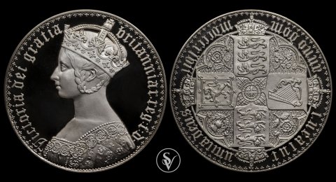 Silver Victoria gothic medal restrike