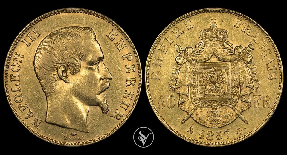 1857 χρυσό 50 φράγκα Ναπολεόν ΙΙΙ