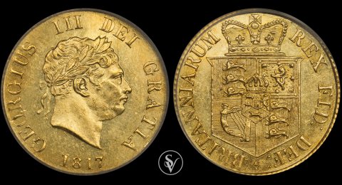 1817 George III gold half sovereign MS63 PCGS