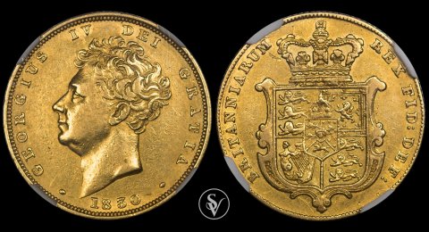 1830 George IV gold sovereign AU53 NGC(STOLEN)
