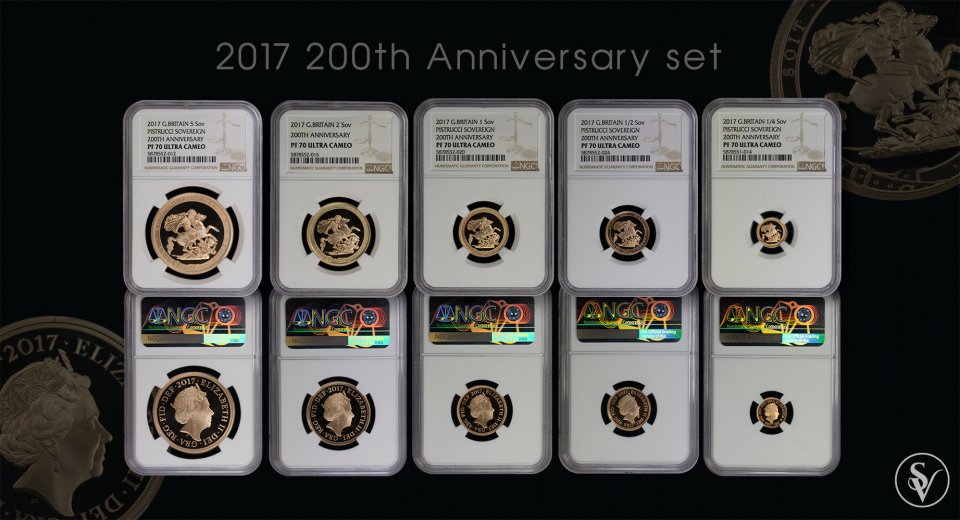 2017 200 Anniversary PF70 5 coin set NGC