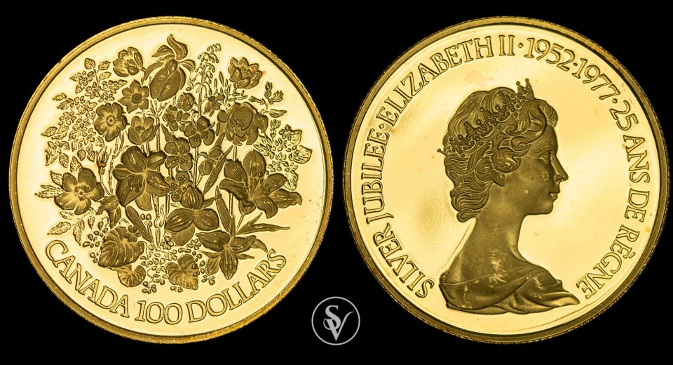 1977 100 Δολάρια Χρυσό - Elizabeth II Καναδάς