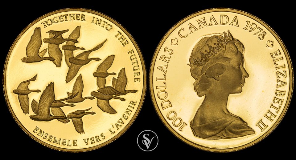  1978 Canada 100 dollars Elizabeth II proof Canadian Unity