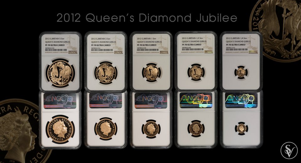  2012 Great Britain gold proof set Diamond Jubilee proof PF70 ultra cameo NGC