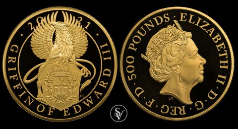 2021 Queens Beasts Griffin of Edward III 5 ουγγιες χρυσό