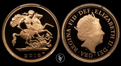 2015 χρυσό μισόλιρο Ελισαβετ ΙΙ PR70DCAM PCGS