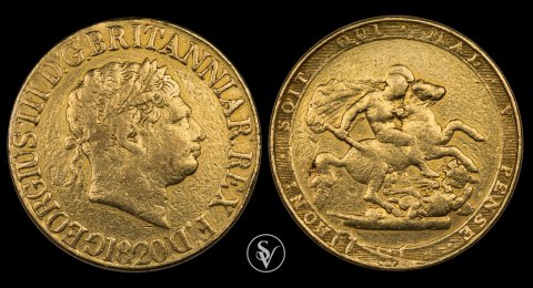 1820 χρυσή λίρα Γεώργιος 3ος