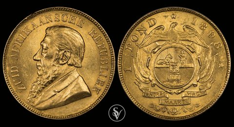 1898 χρυσό νόμισμα Ν. Αφρικής 1 Pond MS62 NGC