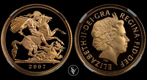 2007 χρυσό μισόλιρο Ελισαβετ PR69 ultra cameo NGC