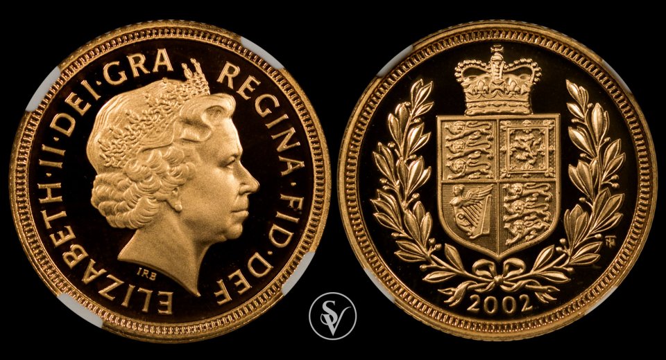 2002 χρυσό μισόλιρο με θυρεό PF70 ultra cameo NGC