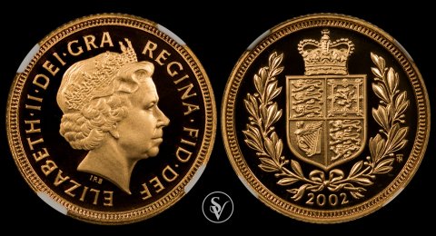 2002 χρυσό μισόλιρο με θυρεό PF70 ultra cameo NGC