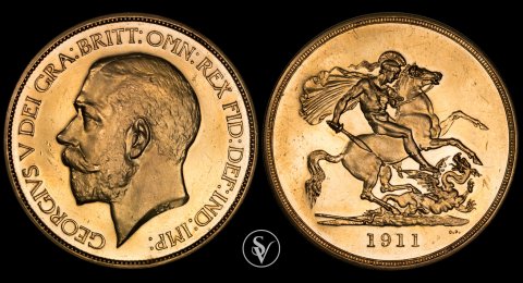 1911 George V 5 pound proof sovereign 