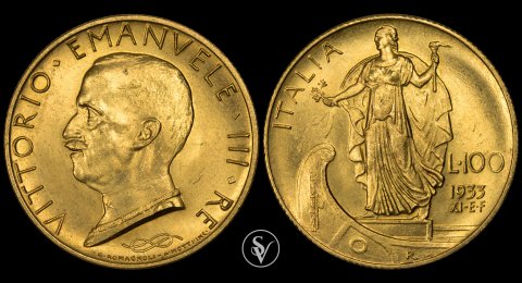 Italy 100 Lire 1933 Vittorio Emanuele III