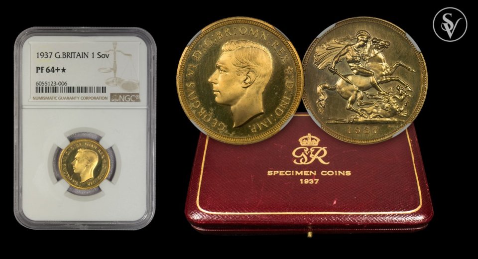 1937 George VI gold proof set NGC