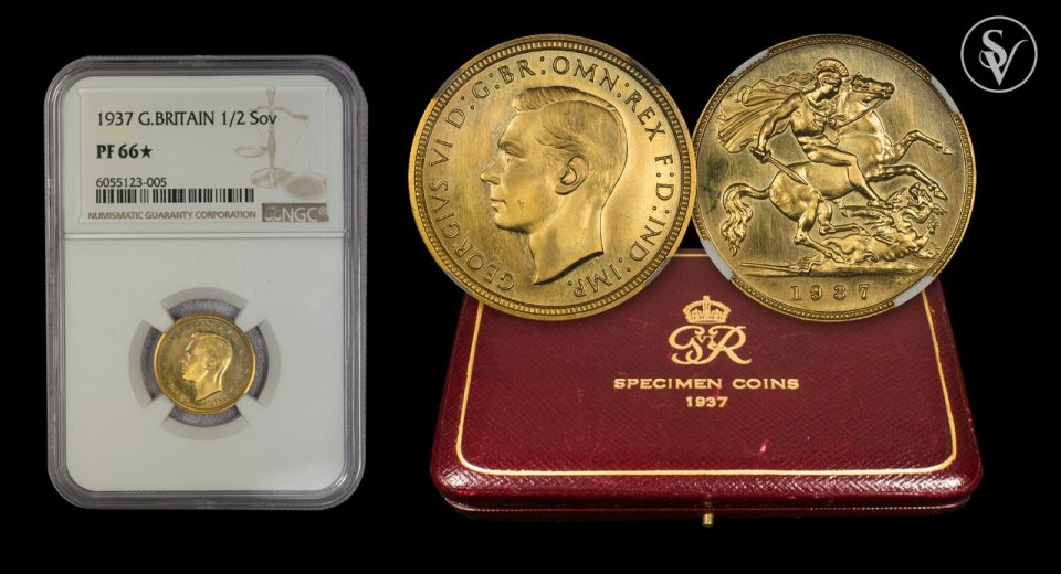 1937 George VI gold proof set NGC