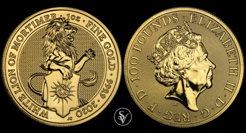 2020 White lion of Mortimer Queen's Beasts 1 ounce