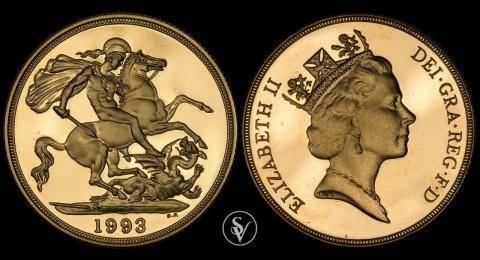 1993 χρυσό δίλιρο Ελισαβετ ΙΙ proof