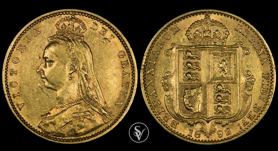 1892 Victoria half sovereign gold shield