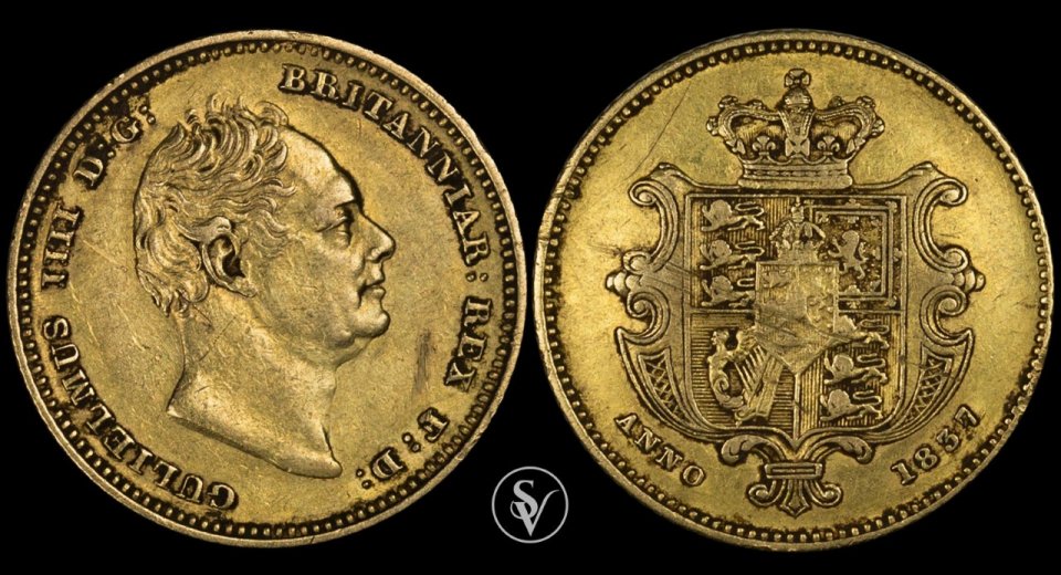 1837 William IV gold half sovereign 