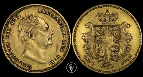 1837 χρυσό μισόλιρο William IV 