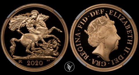 2020 χρυσό δίλιρο Ελισαβετ ΙΙ PF70 ultra cameo first releases 