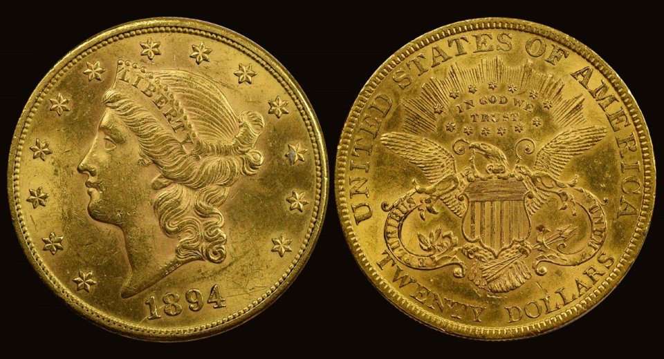 1894 χρυσό 20$ Liberty Head USA