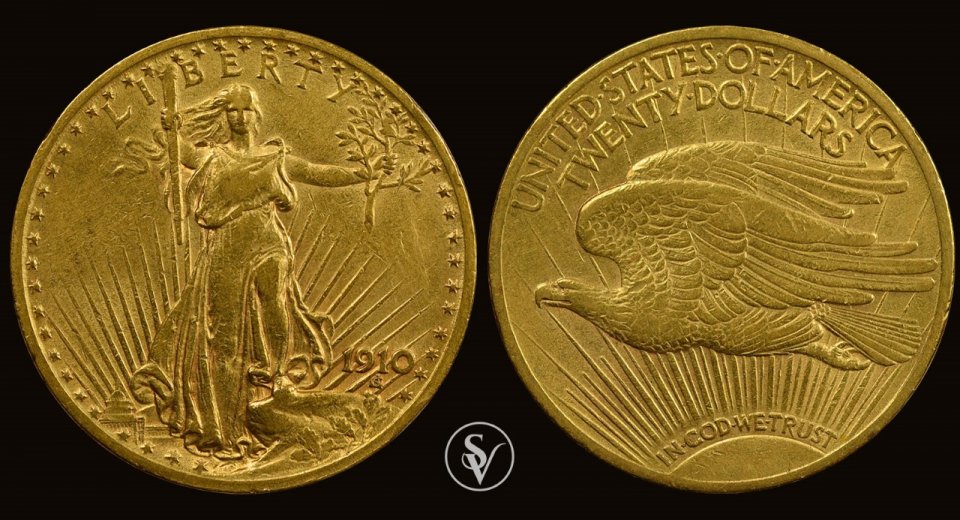 1910 Regular strike 20$ gold Saint Gaudens