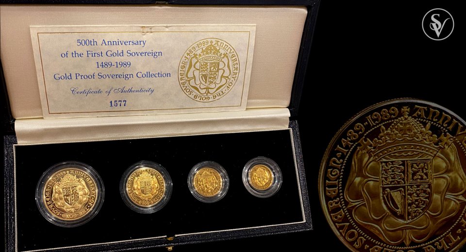 1989 χρυσό σετ Ελισαβετ ΙΙ 4 νομίσματα proof