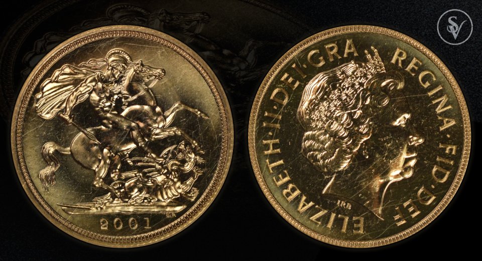 2001 Elizabeth II gold sovereign BU