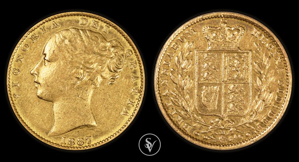 1887 Victoria Melbourne shield gold sovereign 