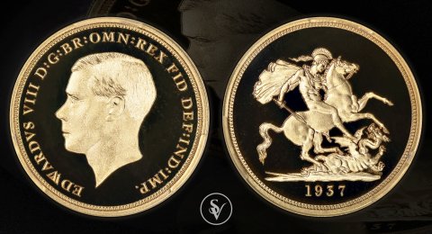 1937 χρυσή λίρα Εδουάρδου VIII PR70DCAM PCGS