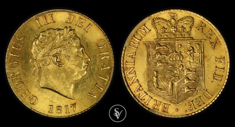 1817 χρυσό μισόλιρο Γεώργιος ΙΙΙ MS64 PCGS(STOLEN)