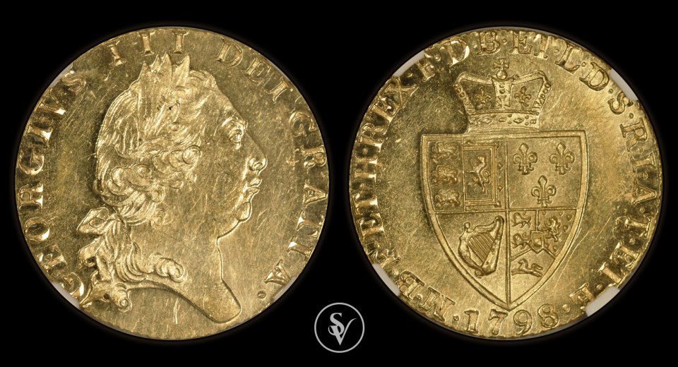 1798 Guinea gold George III MS62 NGC