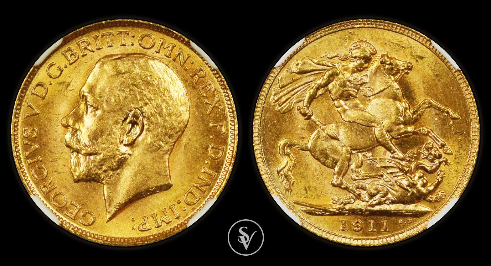 1911 V gold sovereign Ottawa mint MS65 NGC Coins and collectables