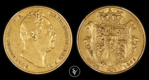 1835 William IV gold sovereign XF40 NGC