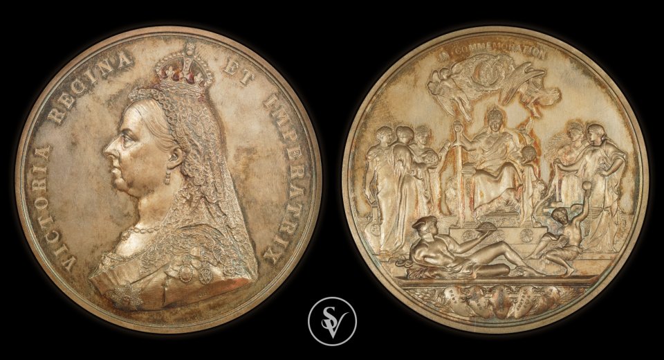 1887 ασημένιο μετάλλιο Βικτώριας Χρυσό Ιωβιλαίο MS66 NGC