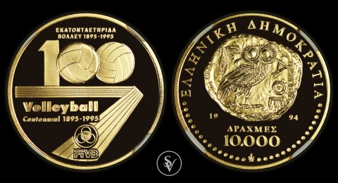 1994 χρυσό νόμισμα 10.000 δραχμές  Βολλευ PF68 ultra cameo NGC 