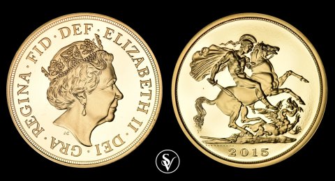 2015 Elizabeth II 5 pound gold sovereign BU