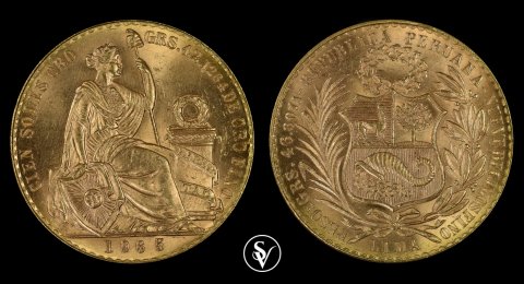 1965 100 Soles gold Peru 