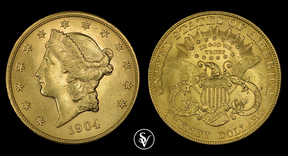 1904 20$ gold USA Liberty head 