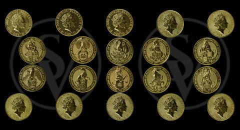 Great Britain 100 pounds 2016-2021 Queen's Beasts set