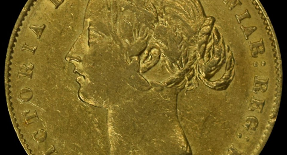 1857 χρυσή λίρα Αυστραλίας Βικτόρια AU55 NGC 