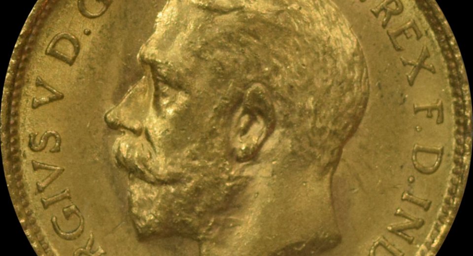 1915 Sydney  χρυσό μισόλιρο Γεώργιος 5ος MS63 NGC 