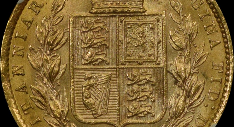 1871 χρυσή λίρα Βικτώριας Sydney με τον θυρεό MS62 NGC 