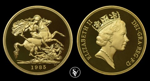 1985 χρυσό πεντόλιρο Ελισαβετ ΙΙ proof 