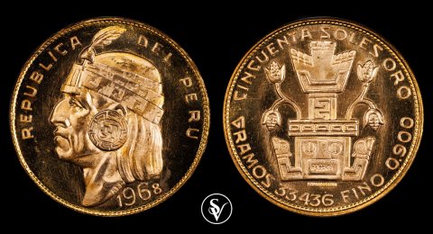 1968 50 Sol Peru MS66+ PCGS 