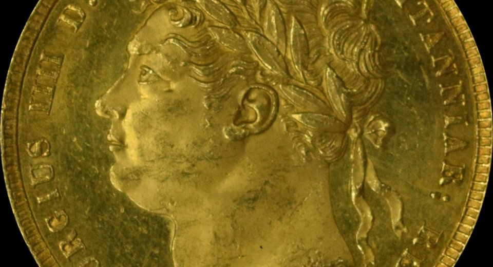 1822 Γεώργιος IV χρυσή λίρα MS64 NGC 