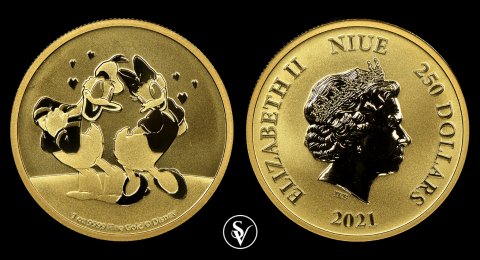 Niue 250$ 2021 Donald Duck and Daisy Duck MS69 NGC
